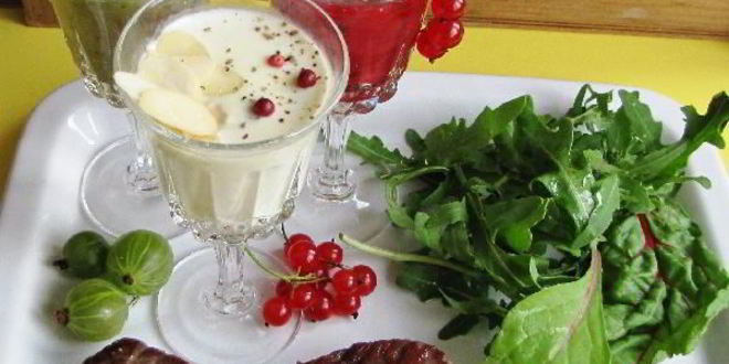 Рецепт стейка с летним трио соусов для девочек