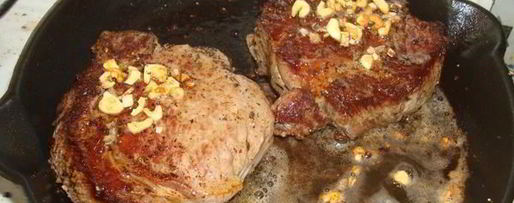 Шаг 6: стейка с салатом микс