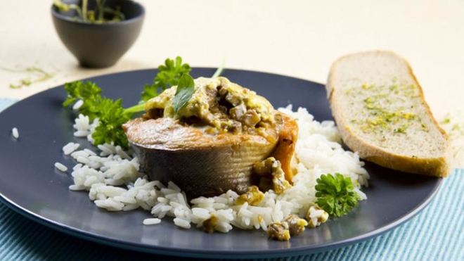 Рецепт Стейков из горбуши с начинкой из грибов