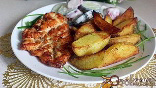 Рецепт Стейков из куриной грудки с картофельными дольками