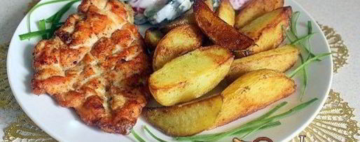 Шаг 5: стейков из куриной грудки с картофельными дольками