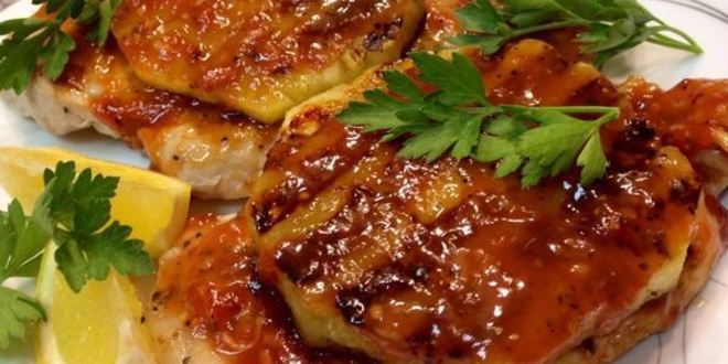 Рецепт свиного стейка-гриля с ананасом