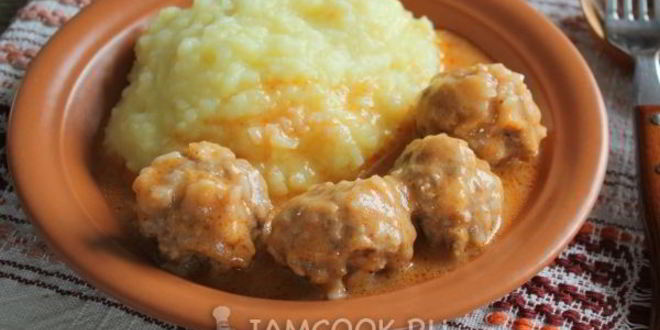 Рецепт тефтелей с рисом с подливкой в мультиварке