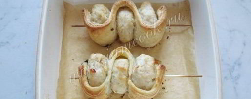 Шаг 6: тефтелей со слоеным тестом на шпажках