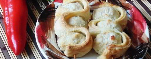 Шаг 8: тефтелей со слоеным тестом на шпажках