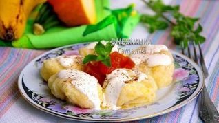 Рецепт Ленивых вареников с бананом и кабачком