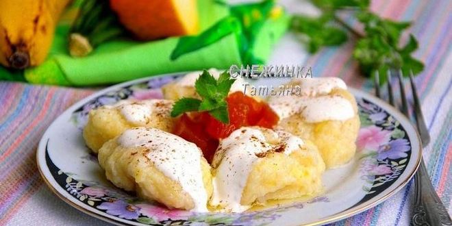 Рецепт ленивых вареников с бананом и кабачком