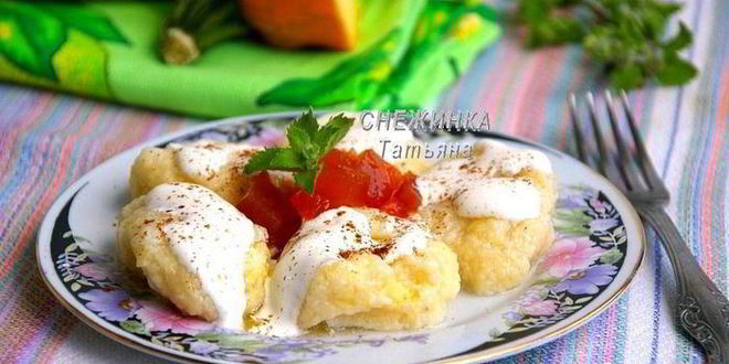 Рецепт ленивых вареников с бананом и кабачком