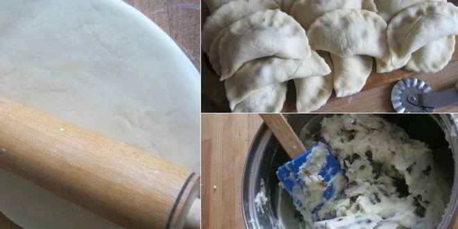 Рецепт вареников с картошкой, грибами и зеленью