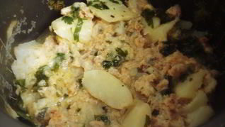 Рецепт Жаркого из картофеля с грибами и фаршем