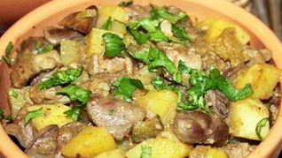 Рецепт Жаркого из куриных потрохов