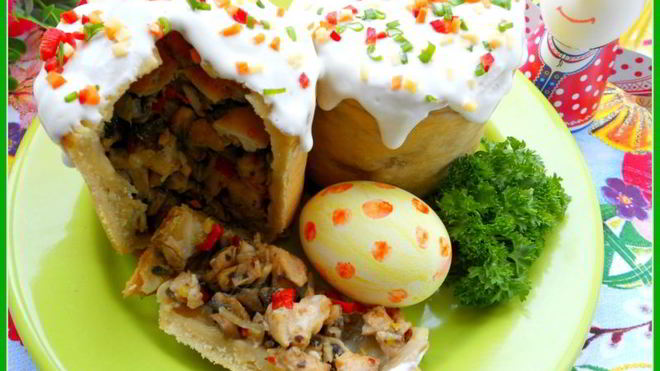 Рецепт Жаркого из курицы и грибов Праздничный кулич
