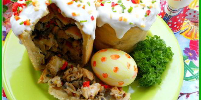 Рецепт жаркого из курицы и грибов праздничный кулич