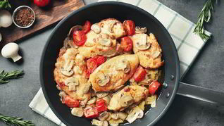 Рецепт Жаркого из курицы с шампиньонами