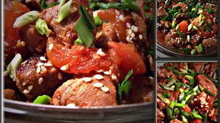 Рецепт Жаркого из свинины со сладким перцем и помидорами