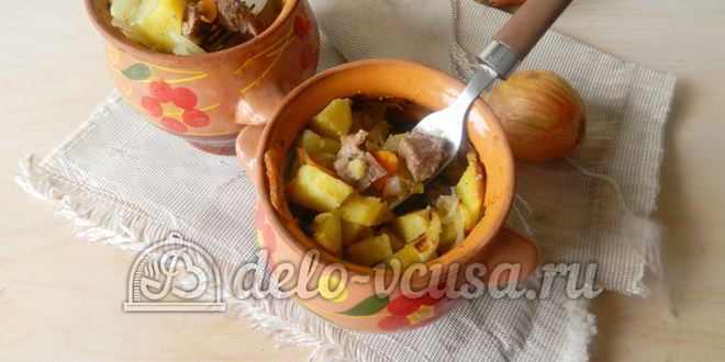Рецепт жаркого из свинины в горшочках