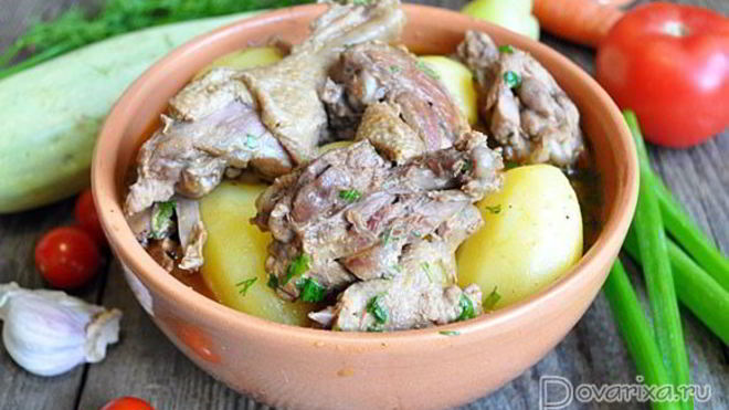 Рецепт Жаркого из утки с картофелем