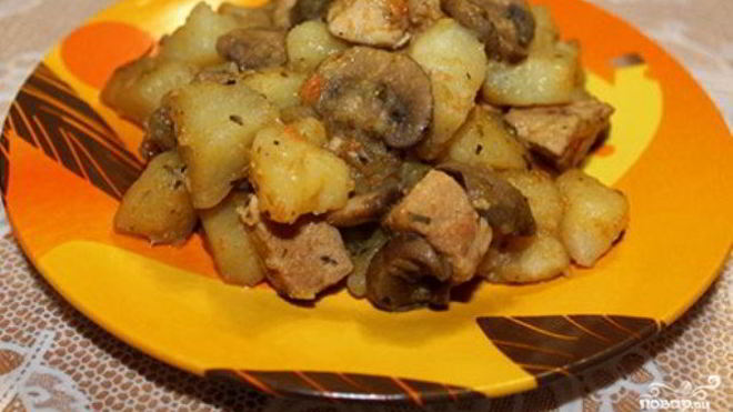 Рецепт Жаркого с шампиньонами