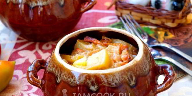 Рецепт жаркого в горшочках с картошкой