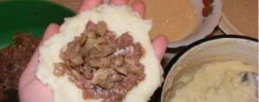 Шаг 2: зраз из фарша с грибами