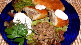 Рецепт Зраз с мясом и грибами