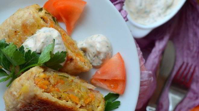 Рецепт Зраз с пшеничной кашей и овощами