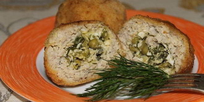 Рецепт зраз с зеленым горошком и зеленью