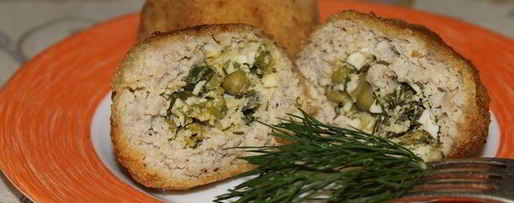 Шаг 6: зраз с зеленым горошком и зеленью