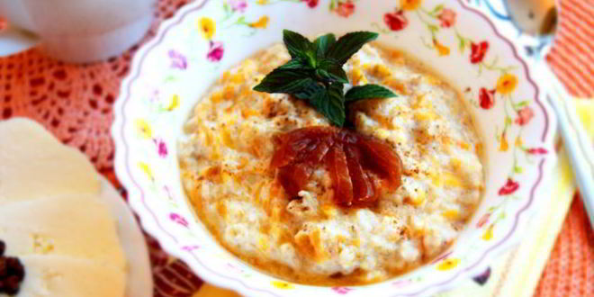 Рецепт быстрой каши с тыквой и сухофруктами