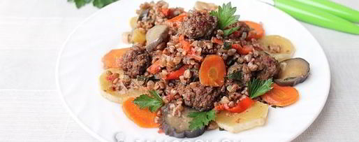 Шаг 9: гречки с фаршем и овощами