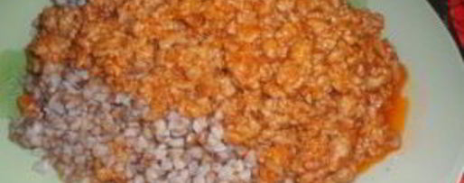 Шаг 4: гречки с фаршем на сковороде