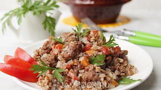 Рецепт Гречки с фаршем в горшочке в духовке
