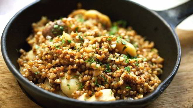 Рецепт Гречки с грибами и перцем чили