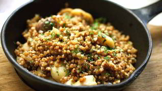 Рецепт Гречки с грибами и перцем чили