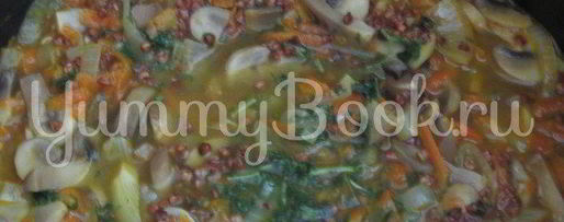 Шаг 3: гречки с грибами, куриной печенью и сердцами в мультиварке