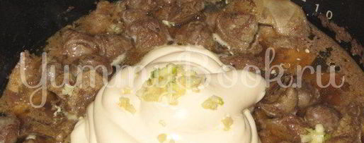 Шаг 6: гречки с грибами, куриной печенью и сердцами в мультиварке