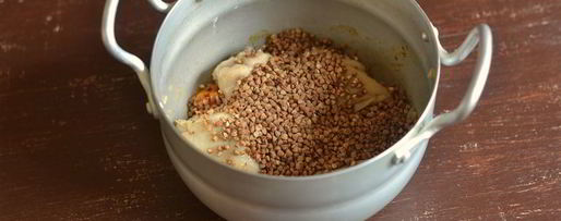 Шаг 4: гречки с курицей