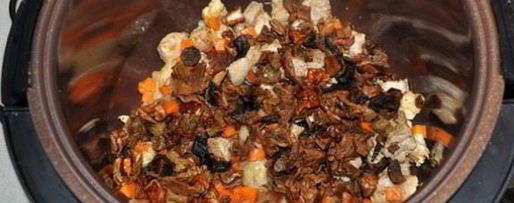 Шаг 2: гречки с мясом и грибами в мультиварке