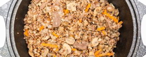 Шаг 9: гречки с мясом и грибами