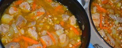 Шаг 7: гречки с мясом в горшочке