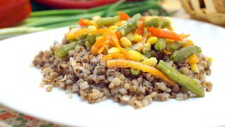 Рецепт Гречки с овощами и фасолью