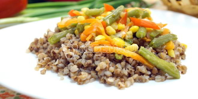 Рецепт гречки с овощами и фасолью