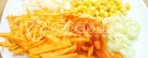 Шаг 2: гречки с овощами и фасолью