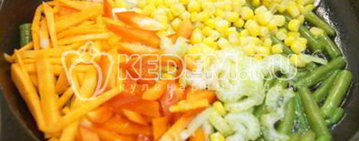 Шаг 3: гречки с овощами и фасолью