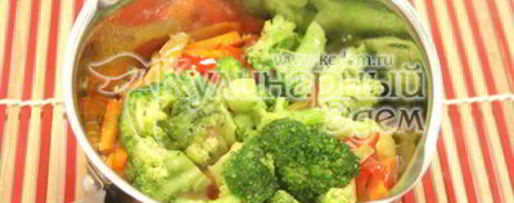 Шаг 2: гречки с овощами