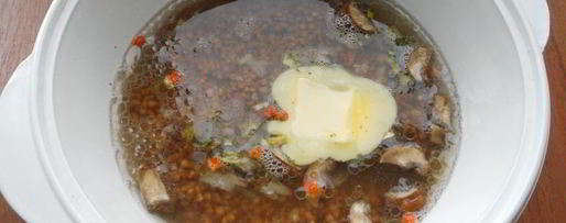 Шаг 4: гречки с шампиньонами в микроволновке