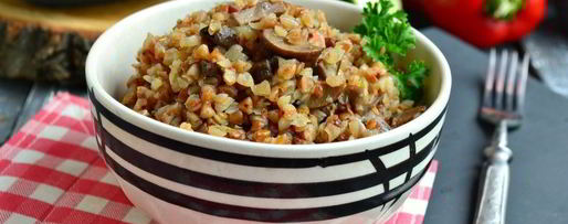 Шаг 5: гречки с шампиньонами в микроволновке