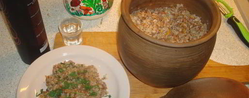 Шаг 13: гречки запеченной в глиняном горшке