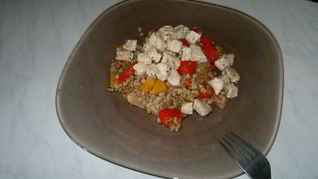 Рецепт Гречневой каши с ассорти из овощей и грудка индейки