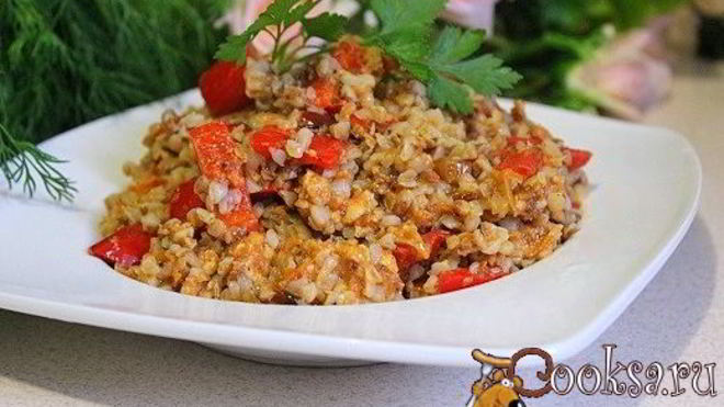 Рецепт Гречневой каши с болгарским перцем и фаршем